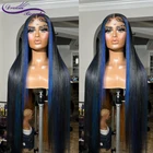 13x 4, парики из натуральных волос со шнуровкой спереди, прямые волосы с голубым выделением для женщин, парики из человеческих волос со шнуровкой спереди, Dream Beauty