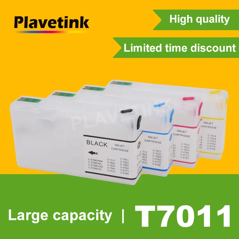 

Plavetink T7011 Refill Ink Cartridge For Epson WorkForce Pro WP 4000 4015DN 4095DN 4500 4515DN 4525DNF 4595DNF Printer With Chip