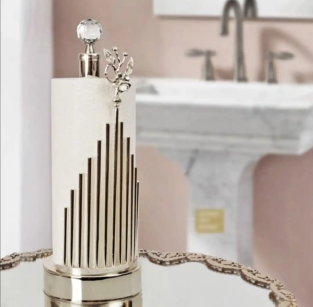 elegant bathroom kitchen toilet accessories paper towel holder japan rose crystal stone kitchen organizer handmade tissue holder free global shipping