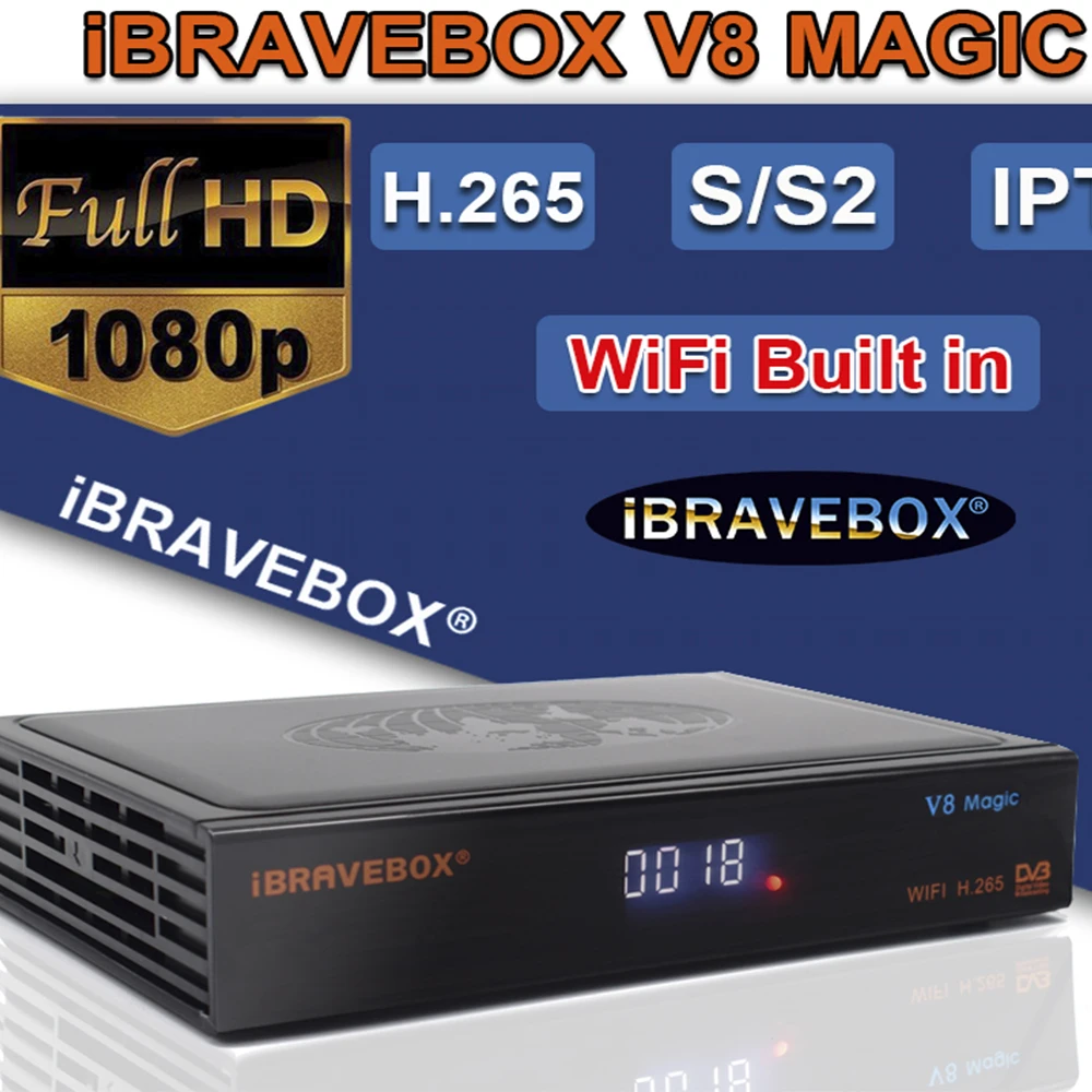 IBRAVEBOX V8 волшебный оранжевый спутниковый ТВ Декодер встроенный WIFI USB2.0 DVB S2 Media Player