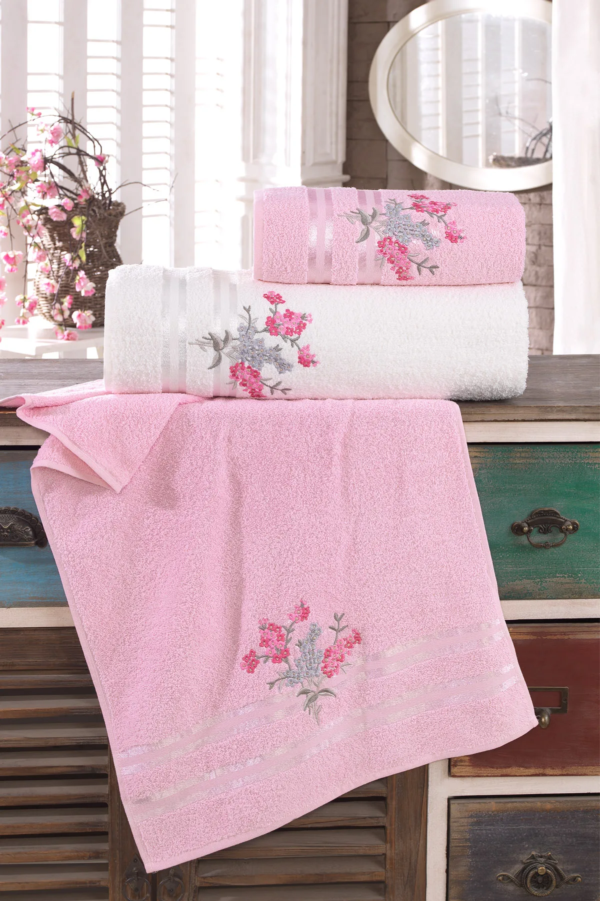 

3pcs Turkish Towel Set Bath Towel | Hand Towel Set | Hotel&Spa Quality, Embroidered quick Dry Highly Absorbent Turkish Towels
