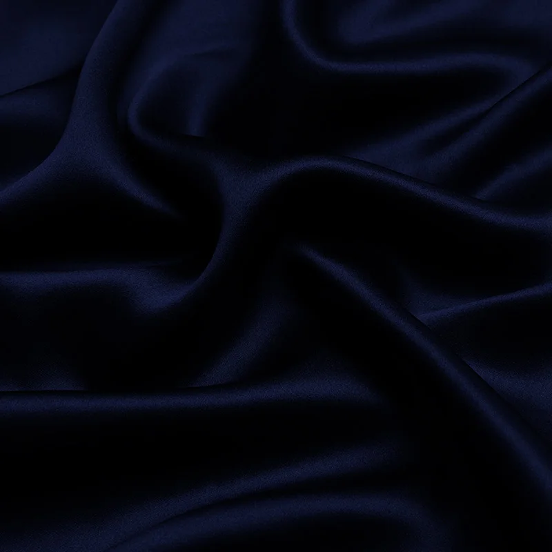 

100% silk charmeuse satin 16mm 114cm(45") width navy blue color mulberry silk fabric NO.43