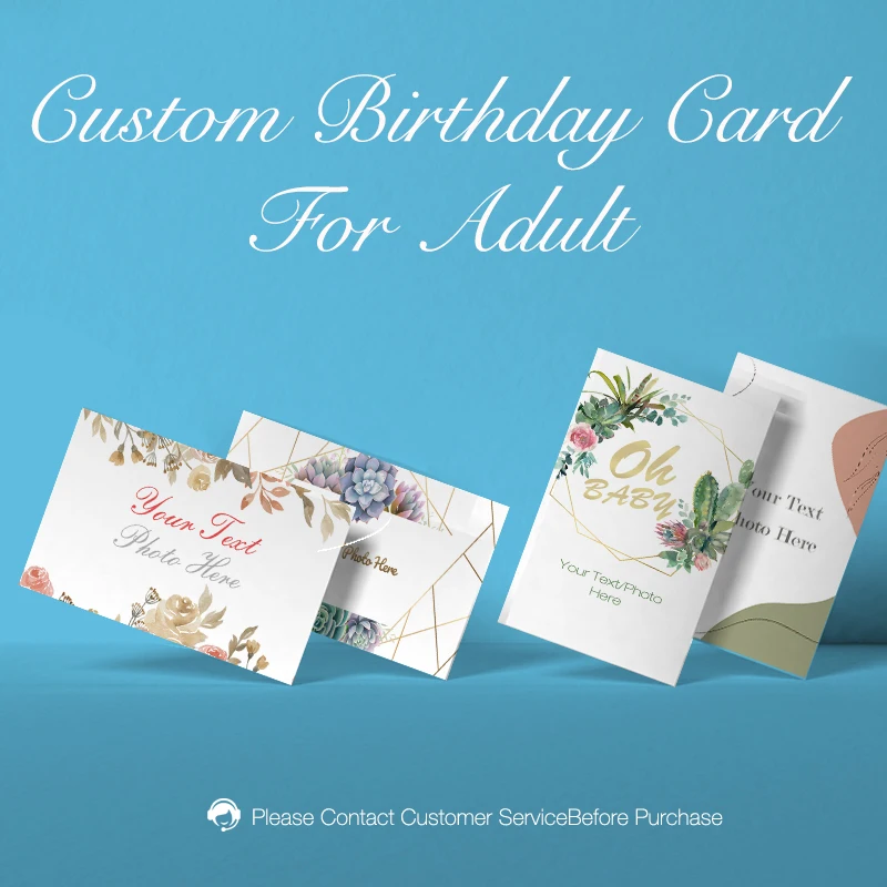 

10 Pcs Custom Birthday Invitation Card For Adult with Envelope Create Your Own Personal Design Party Celebration