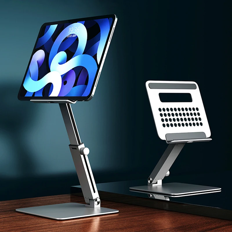 

Tablet Stand Aluminum Adjustable Height Booster Telescopic Stand For iPad Pro2021 2020 Samsung Xiaomi Tablet Foldable iPad Stand