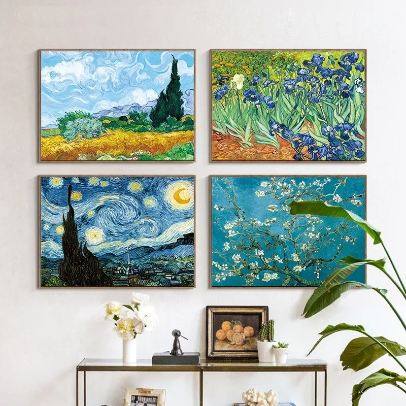 

Van Gogh Painting Works Sunflower Apricot Abstract Canvas Art Diamond Painting Picture Wall House Decoration Murals
