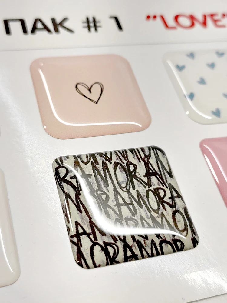 Stickers for phone computer tablet laptop 3D set of 6 pcs love heart Amore | Мобильные телефоны и аксессуары