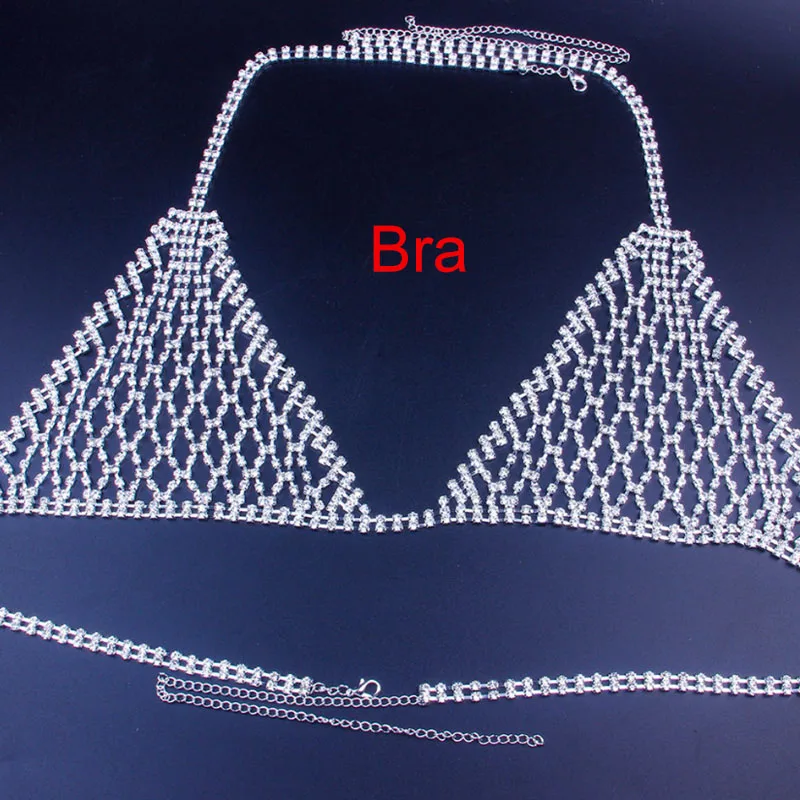 Сексуальная сетчатая цепочка Stonefans стразы бюстгальтер аксессуары для женщин