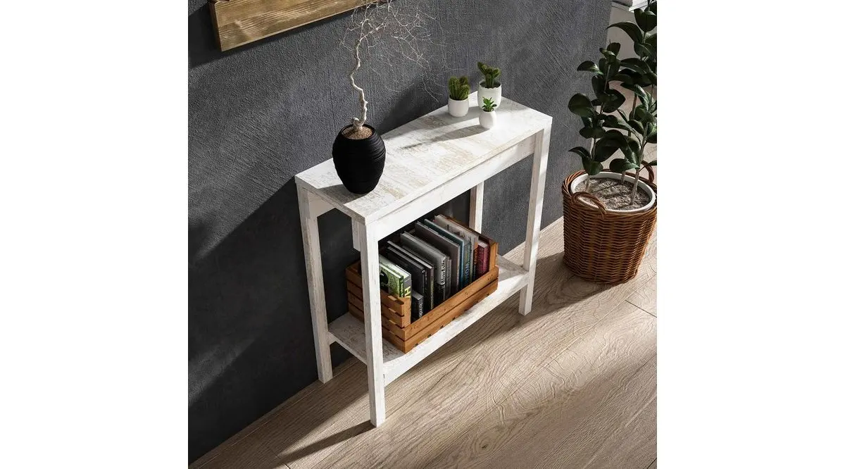 

Woodesk solid tree White color 80 X30 Cm buffet