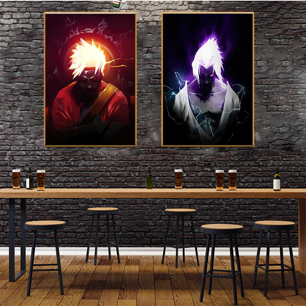 Плакат Bandai Наруто аниме принт Саске мультяшное искусство холст Современная