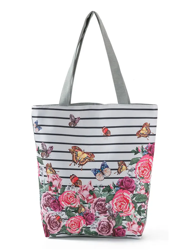 

Женская сумка-тоут в китайском стиле, с принтом в виде цветных роз и бабочек