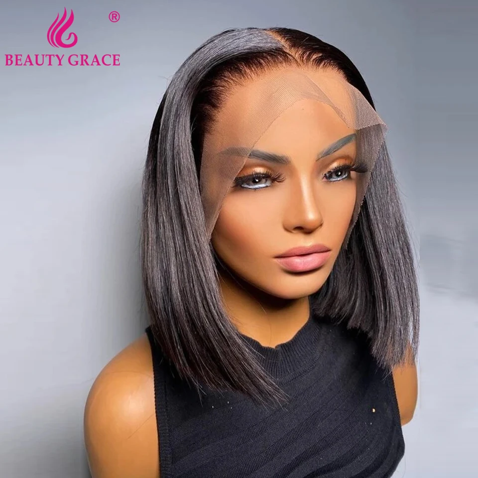 Straight Bob Wig Lace Front Human Hair Wigs For Women Short Bob Lace Front Wig Brazilian 13X4 Bob Lace Frontal Wigs Closue Wig