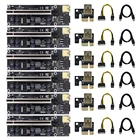 Райзер VER009 USB 3,0 PCI-E, Райзер VER 009S PLUS Express 1X 4x8x 16x, Райзер-адаптер pcie, карта SATA, от 15pin до 6pin, 6 шт.