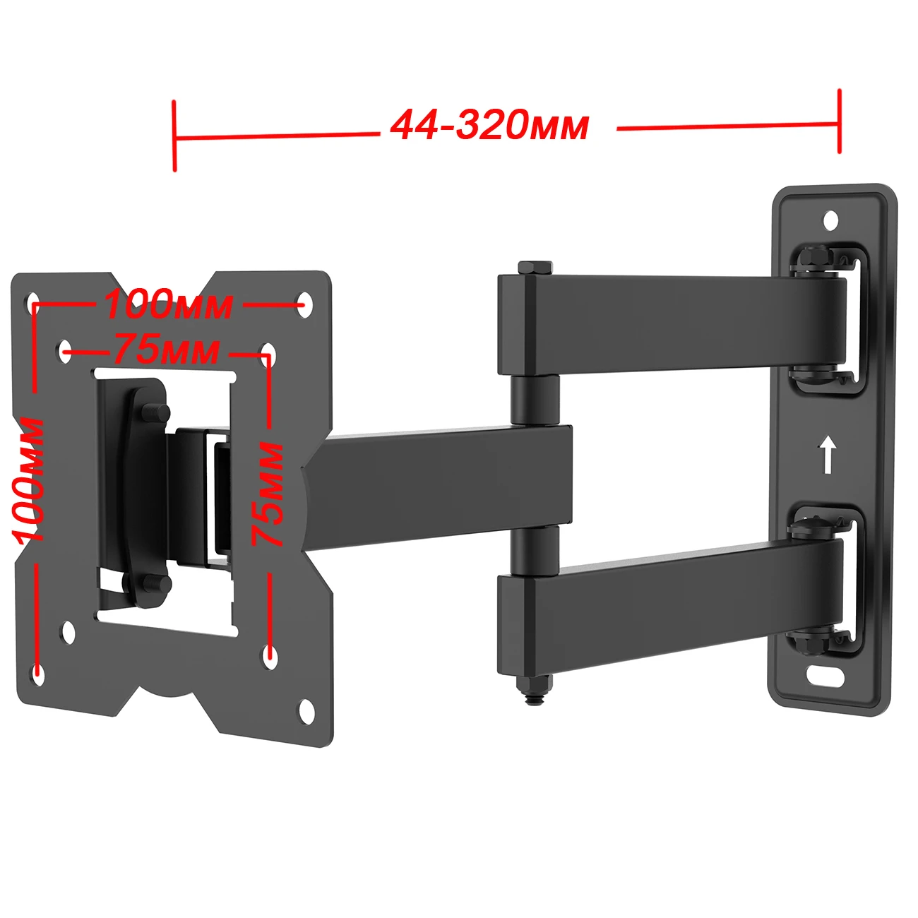 Держатель для телевизора на стену поворотный кронштейн тв откидной VESA 75х75 100х100 |