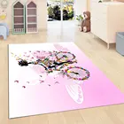 Забавный детский игровой ковер с бабочками и цветами, коврик с татами, декоративный ковер для спальни