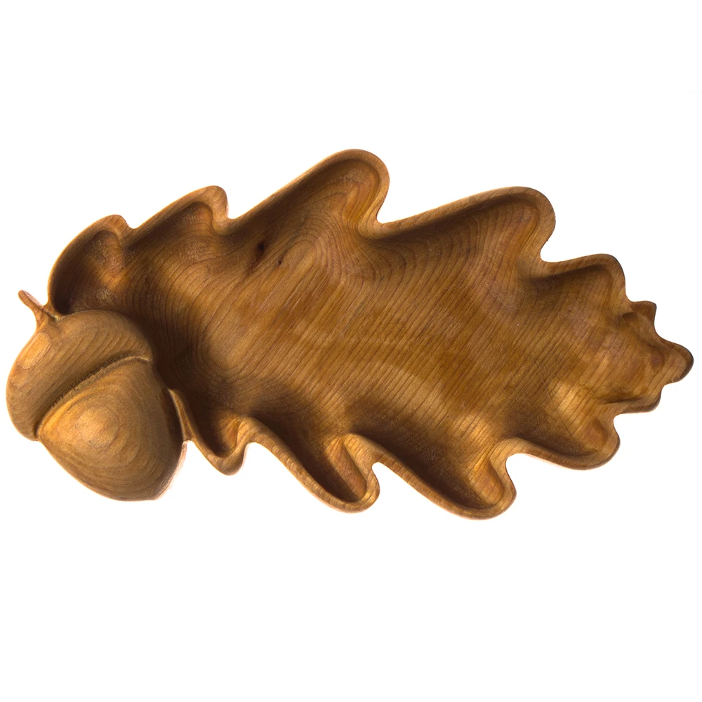 Сервировочная деревянная тарелка &quotДубовый лист&quot|Блюдца и тарелки| |