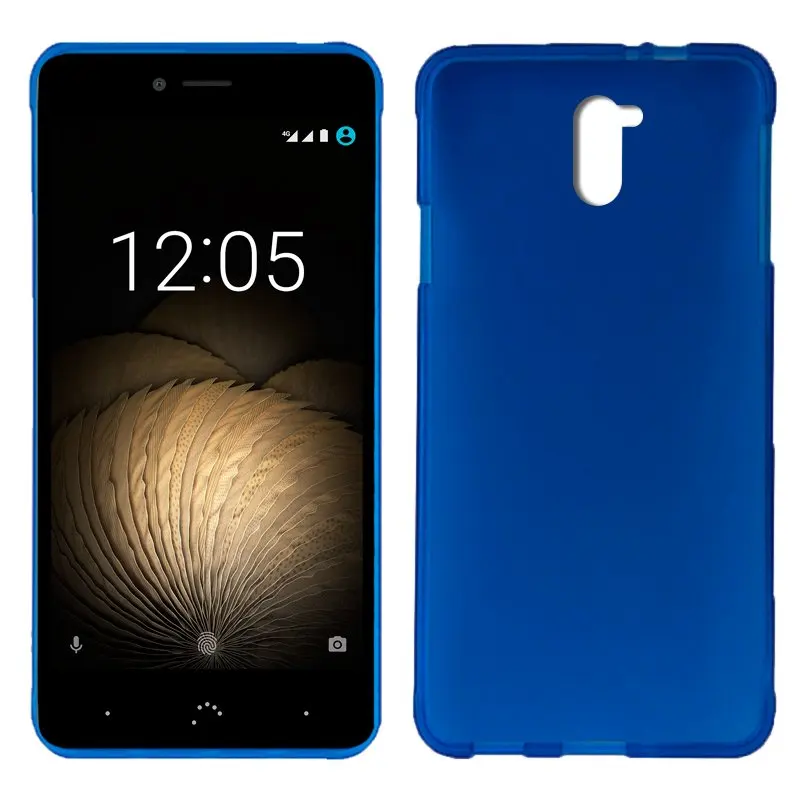 Силиконовый чехол bq Aquaris U Plus -синий мягкий | Отзывы и видеообзор
