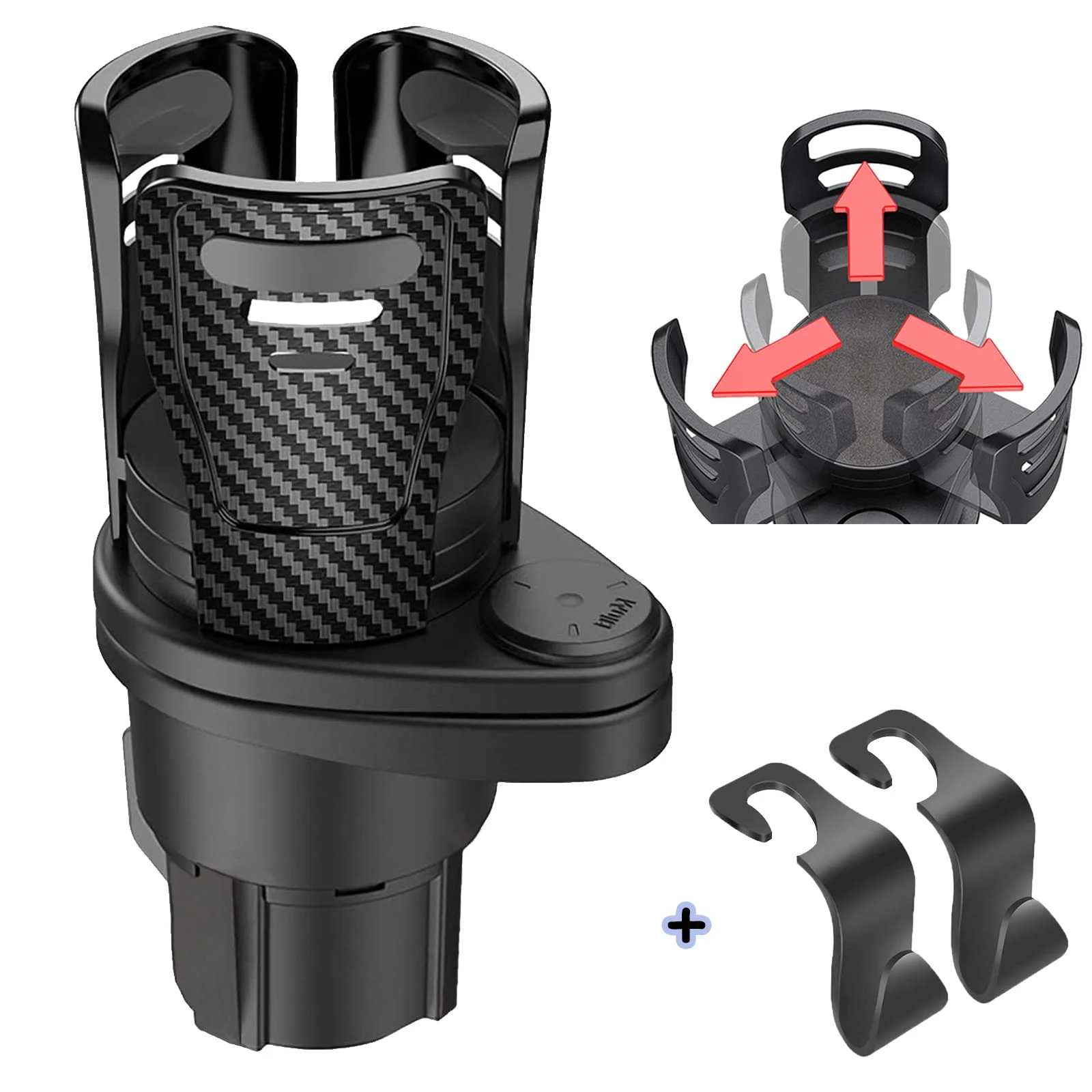 

Cup Holder Expander for Car,2-in-1 Car Cup Holder with Adjustable Base,360°Rotating & Dual Car Cup Holder
