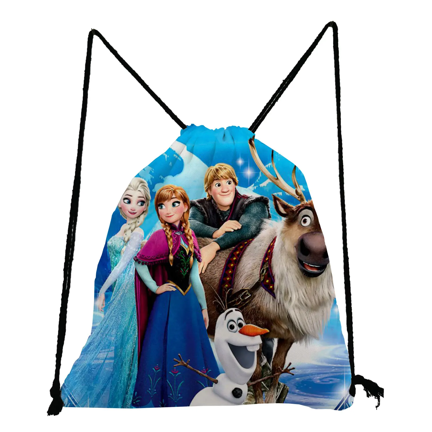 

Disney Frozen Backpack Portable Storage Bag Fashion Cartoon Girl Drawstring Bags Hot Sale School Bag Eco Reusable Shoe Pocket