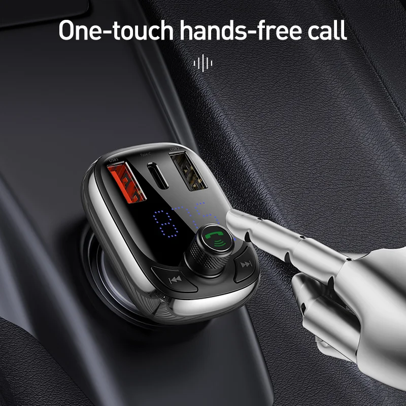 Baseus FM передатчик Bluetooth 5 0 Handsfree Автомобильный MP3 плеер и PPS QC3.0 QC4.0 5A Быстрая