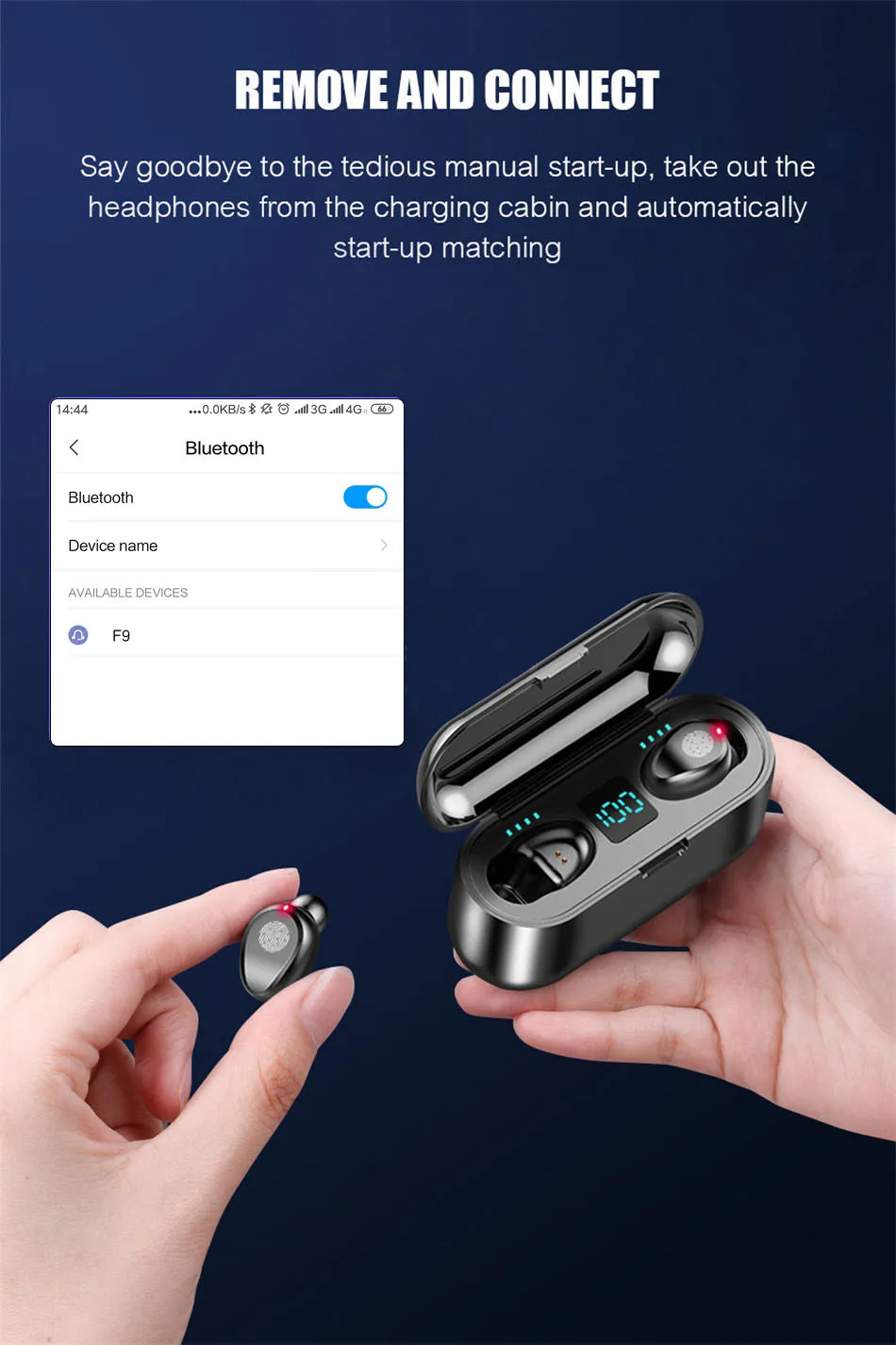 Беспроводные наушники Bluetooth V5.0 беспроводные Bluetooth наушники светодиодный дисплей с 2000 мАч power Bank стерео Спортивная гарнитура с микрофоном