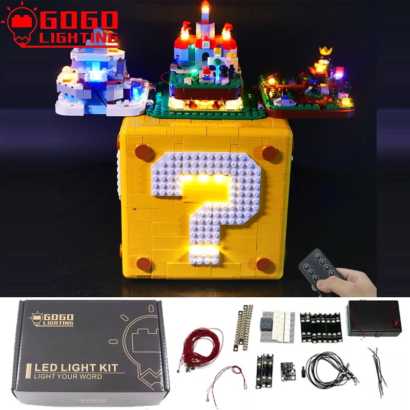 

GOGOLIGHTING Brand LED RC Light Up Kit For Lego 71395 For 64 Question Mark Box Building Blocks Lamp Set Toy(Only Light No Model)