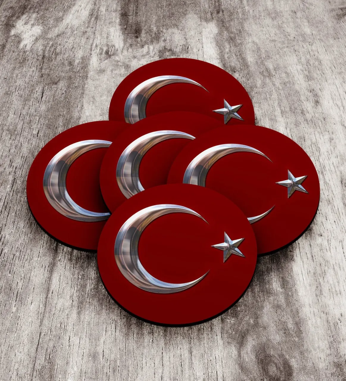 Деревянный значок с турецким флагом (5 шт.) от AliExpress WW