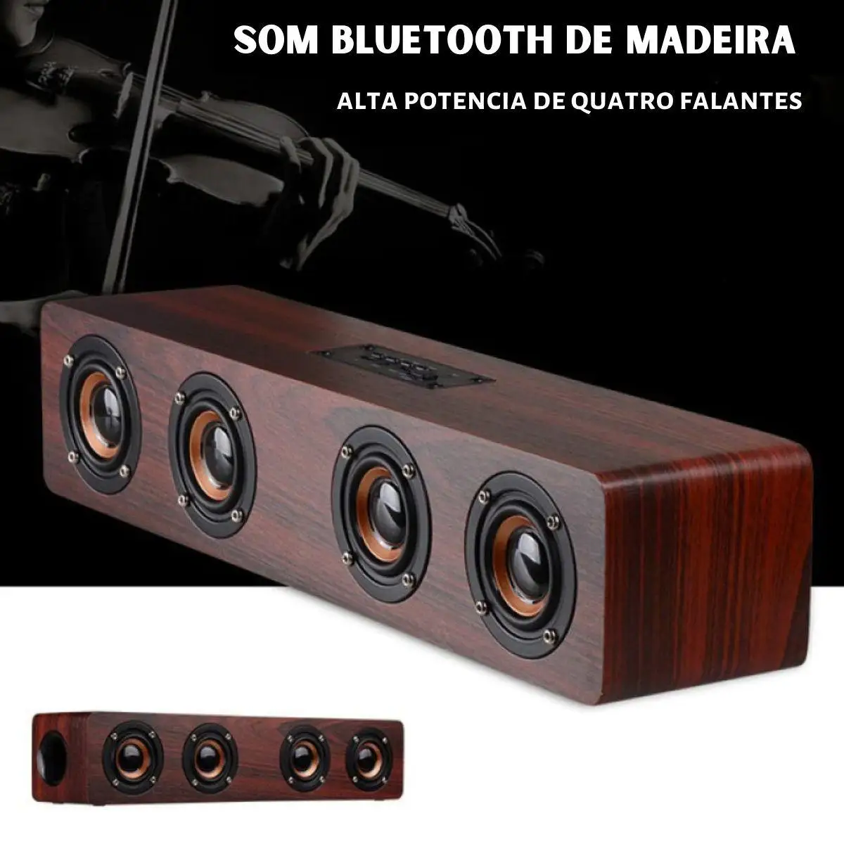 

Madeira Bluetooth Alto-Falante Portátil Caixa De Som Sem Fio Soundbar Estéreo De Alta Fidelidade TF AUX USB Disco KTS-1108