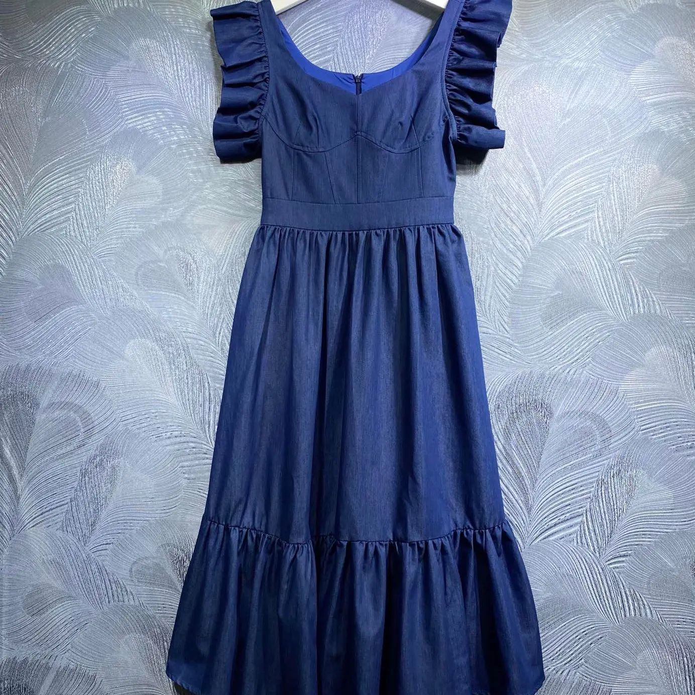 

2022 Spring Summer Korean Women Cotton Dress High Quarity Denim Thin Waist Elegant Vestido Longer Lady Party Sexy Skirt
