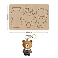 diy leather die cut knife mould keychain scrapbook pendant wood mold cute bear crafts suitable for sizzix big shot machines