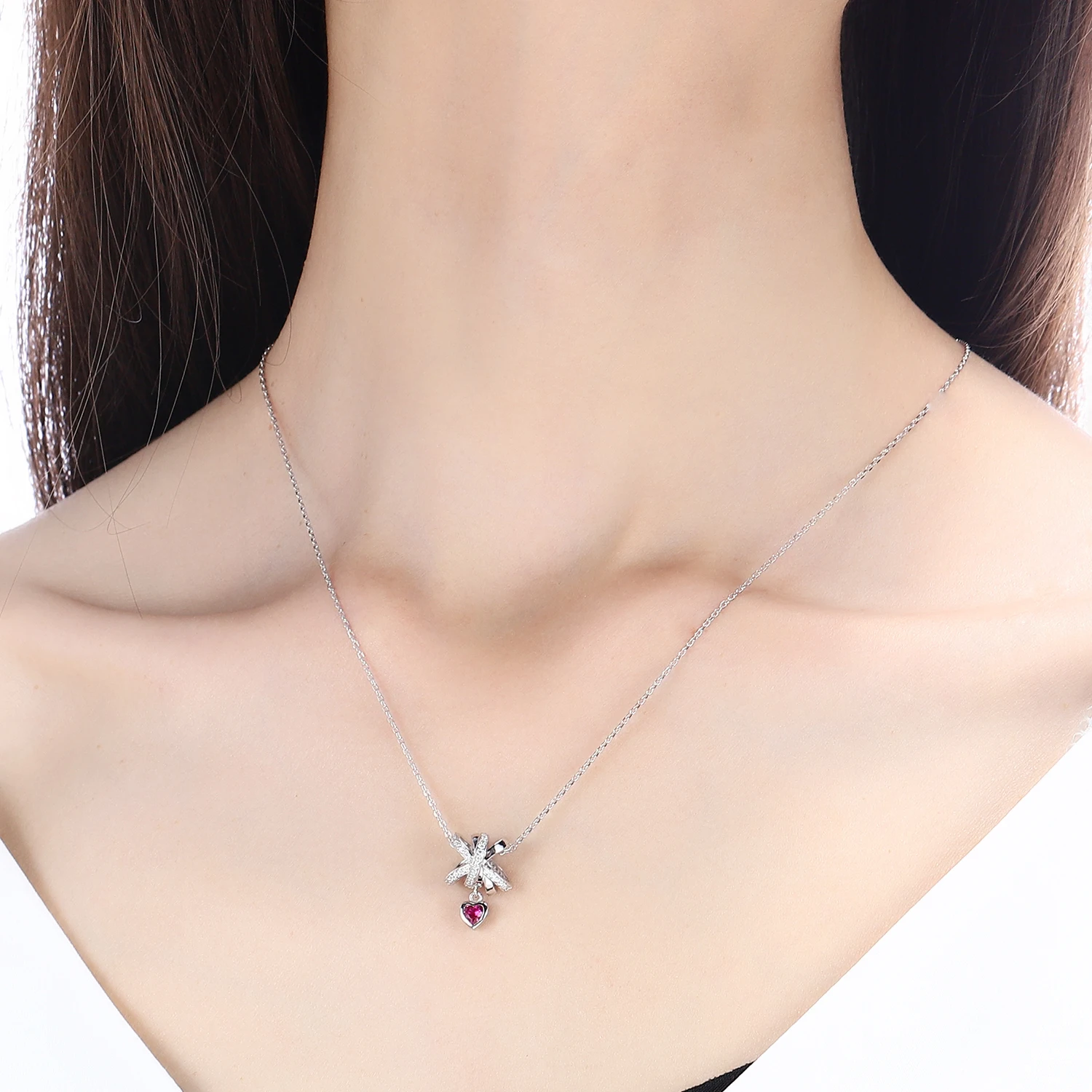 Королева Анна Sweet подвески с бантом кубическим цирконием в форме сердца подходят