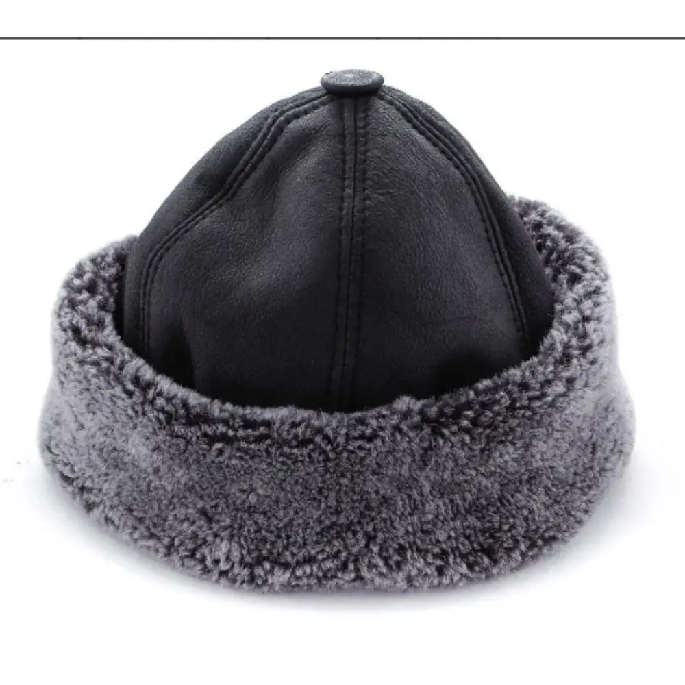 Round Warm Sheepskin Shearlin Leather Hat Sheepskin Hat Turkish Hat Anatolian Hat % Original lamb leather hat fur hat