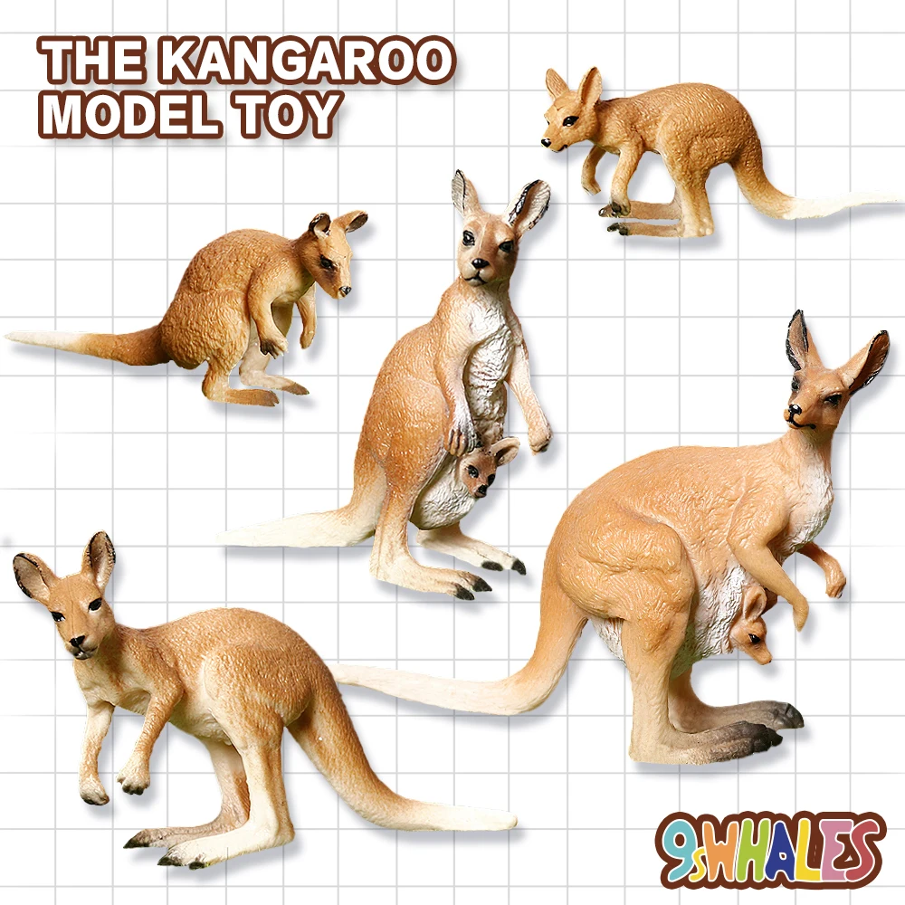 

Realistic Kangaroo Family Action Figures Model Animal Figurine Toys Scene Design Simulation figurine Decoration Gifts