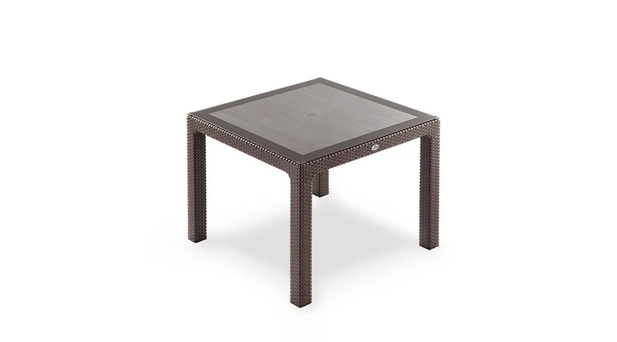 

Rattan Square Glass Table