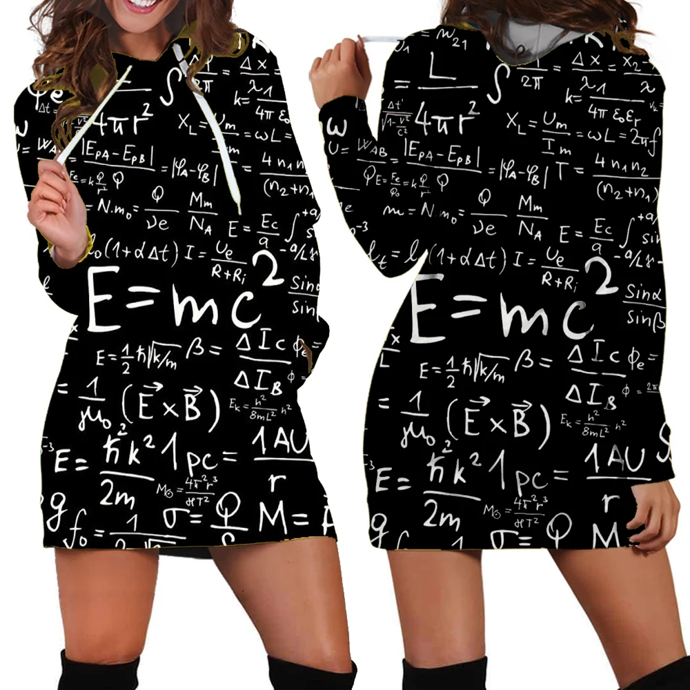 

Модная женская толстовка с капюшоном и карманом на бедрах, свитшот с принтом на завязках, платье, Женский пуловер с надписью, повседневные с...