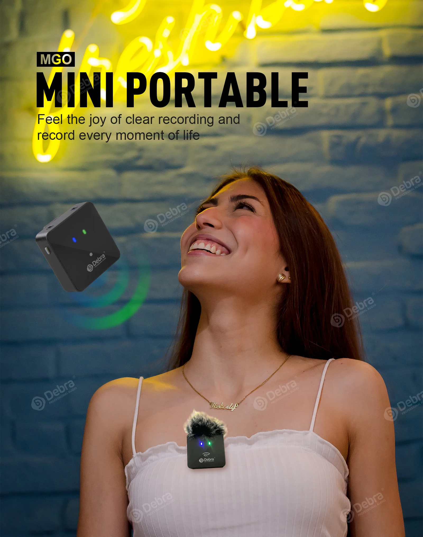 Портативный беспроводной петличный микрофон серии MGO для записи интервью