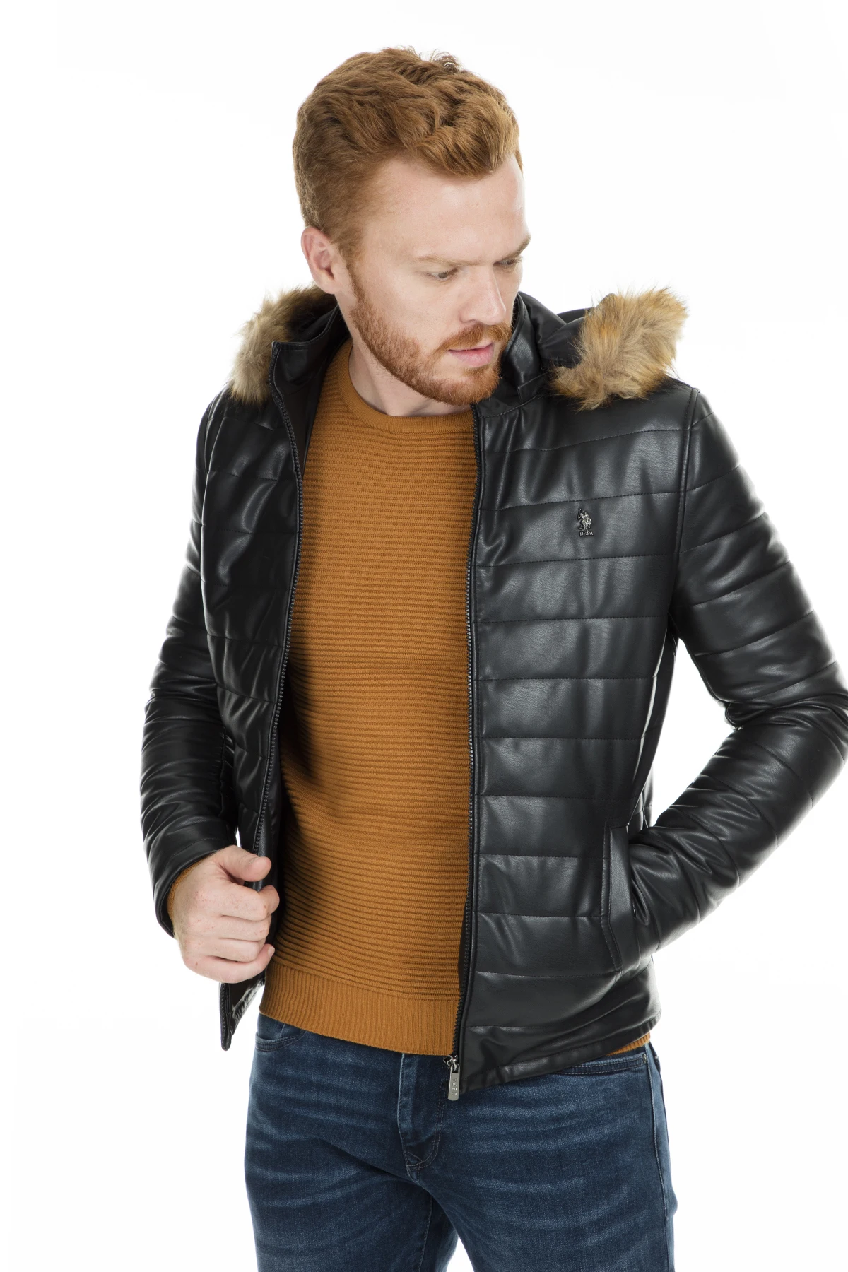 Мужская куртка поло из искусственной кожи G081SZ035P01 P8089|Куртки искуственной кожи| |