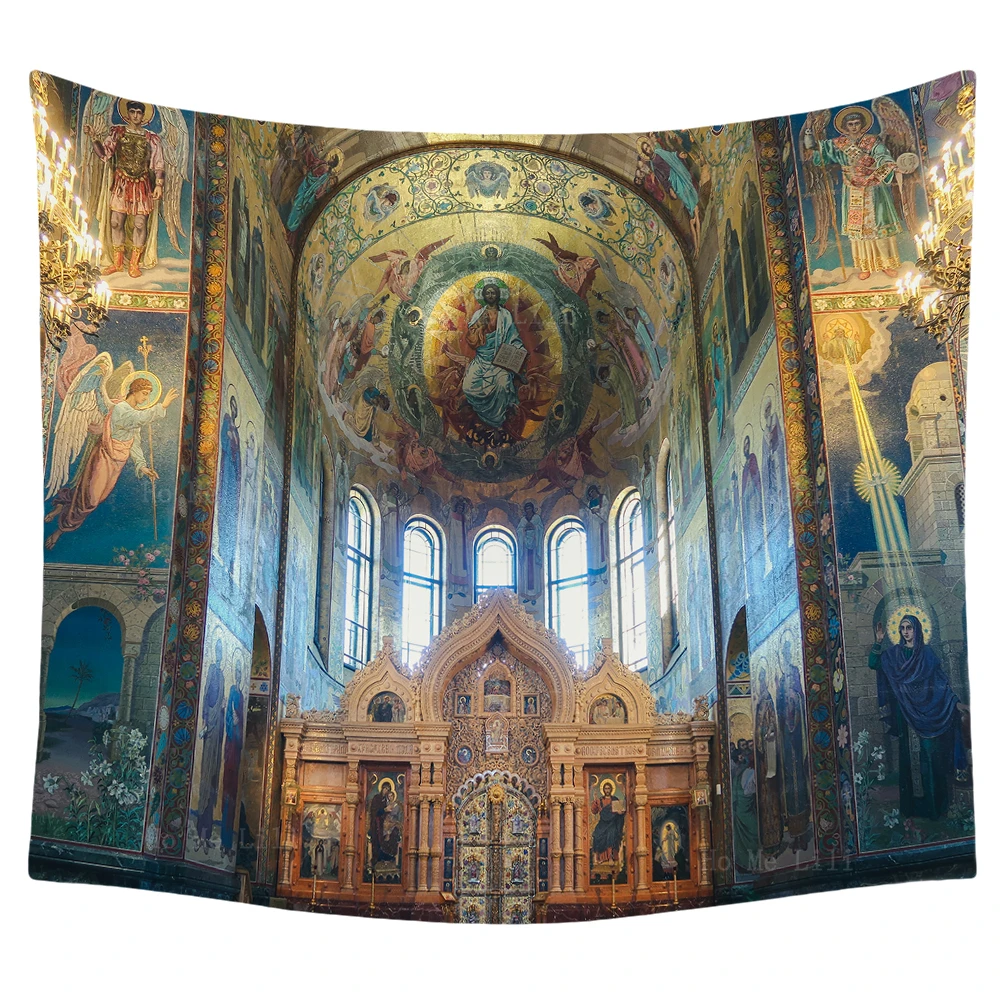 

Church Of Savior On The Spilled Blood Last Judgment Jesus Christ Orthodox Tapestry By Ho Me Lili For Livingroom Home Decor