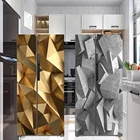Золотисто-серый нерегулярный современный геометрический постер для двери холодильника наклейка на дверь двойной открытый холодильник виниловые обои Peel  палки деколи