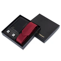 personalized gift leather mens wallet black wallet red tie and cufflink christmas gift for fathers gift for boyfriend cufflink