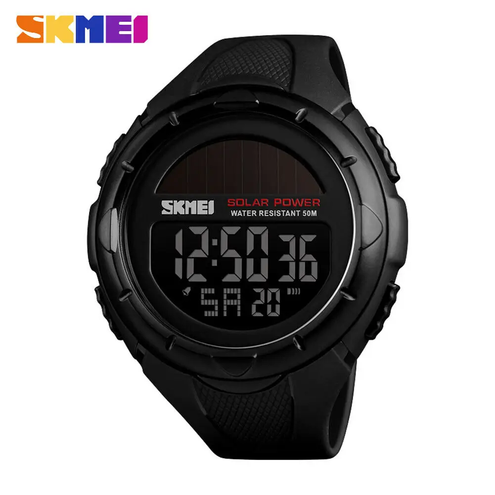 Часы Solar Watch Skmei 1405 на солнечной батарее спортивные мужские водонепроницаемые с