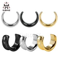 wholesale price stainless steel round notch ear piercing plugs tunnels earring expanders stretchers body jewelry gift 42pcs