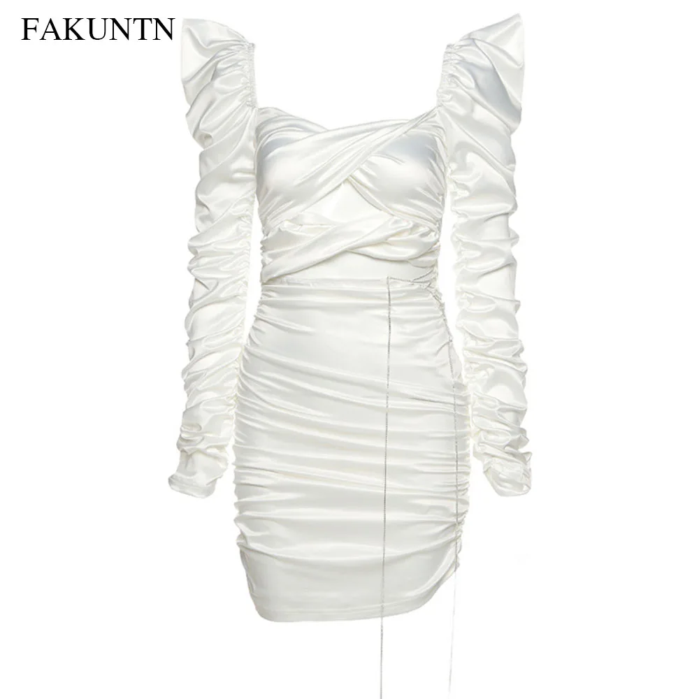

Sexy Dress Women Clothes Elegant Vintage Palace Style Sexy Hollow Fashion Slim Fit Autumn White Long-Sleeve Women's Dresses 2020