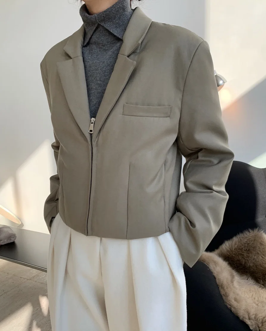 

woman warm winter short jacket-coat