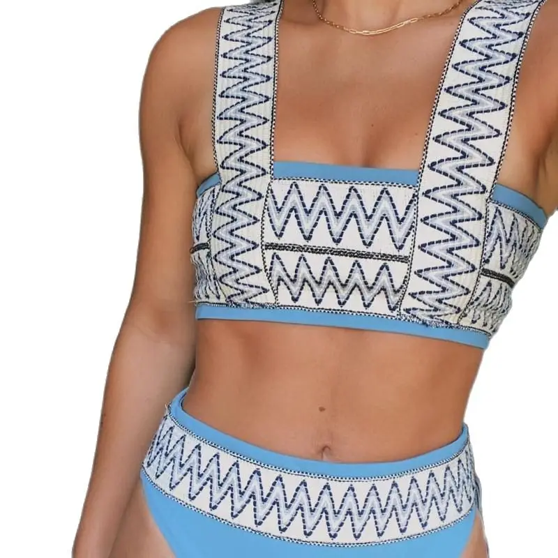 

High Waist Bikini 2021 New Sexy Swimwear Women Bandeau Swimsuit Push Up Bathing Suits Summer Beach Wear Swimming Suit Bikini Set