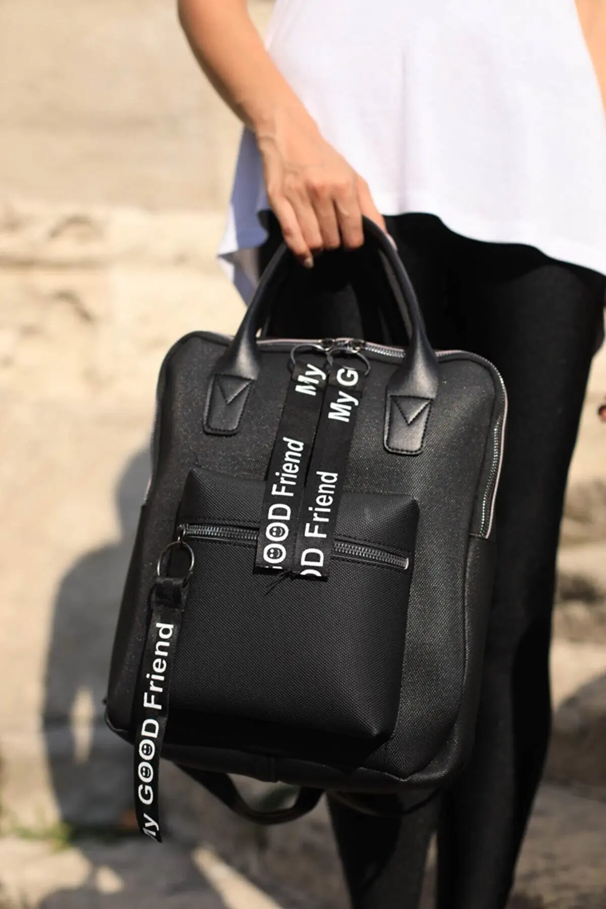 

Lettering Column Detailed Hand And Backpack Suede Suede Leather With Straps Black Yellow Claret Red Gray Silver Brown Luxury