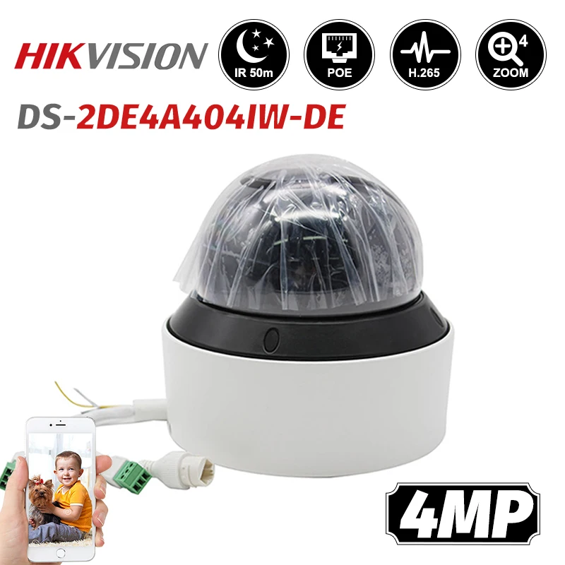 

Hikvision DS-2DE4A404IW-DE 4MP Video Surveillance Camera Dark Fighter 4X 2.8-12mm Dome PTZ IP Camera H.265+ Digital Defog
