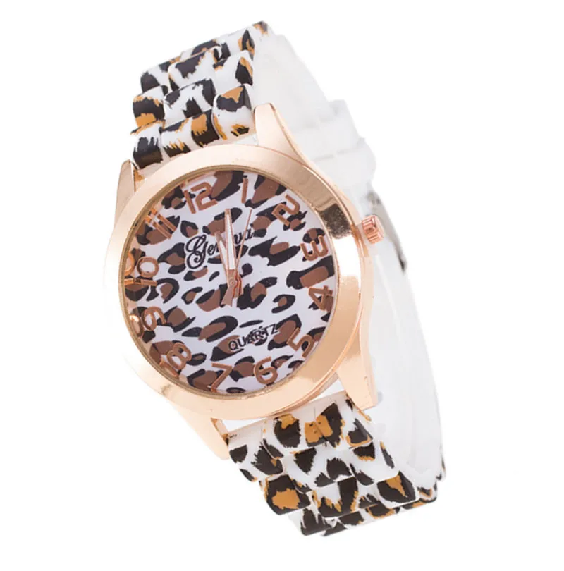 reloj mujer Silicone Womon Watches Round Fashion Woman Quartz Watch New Casual Leopard bayan kol saati | Наручные часы