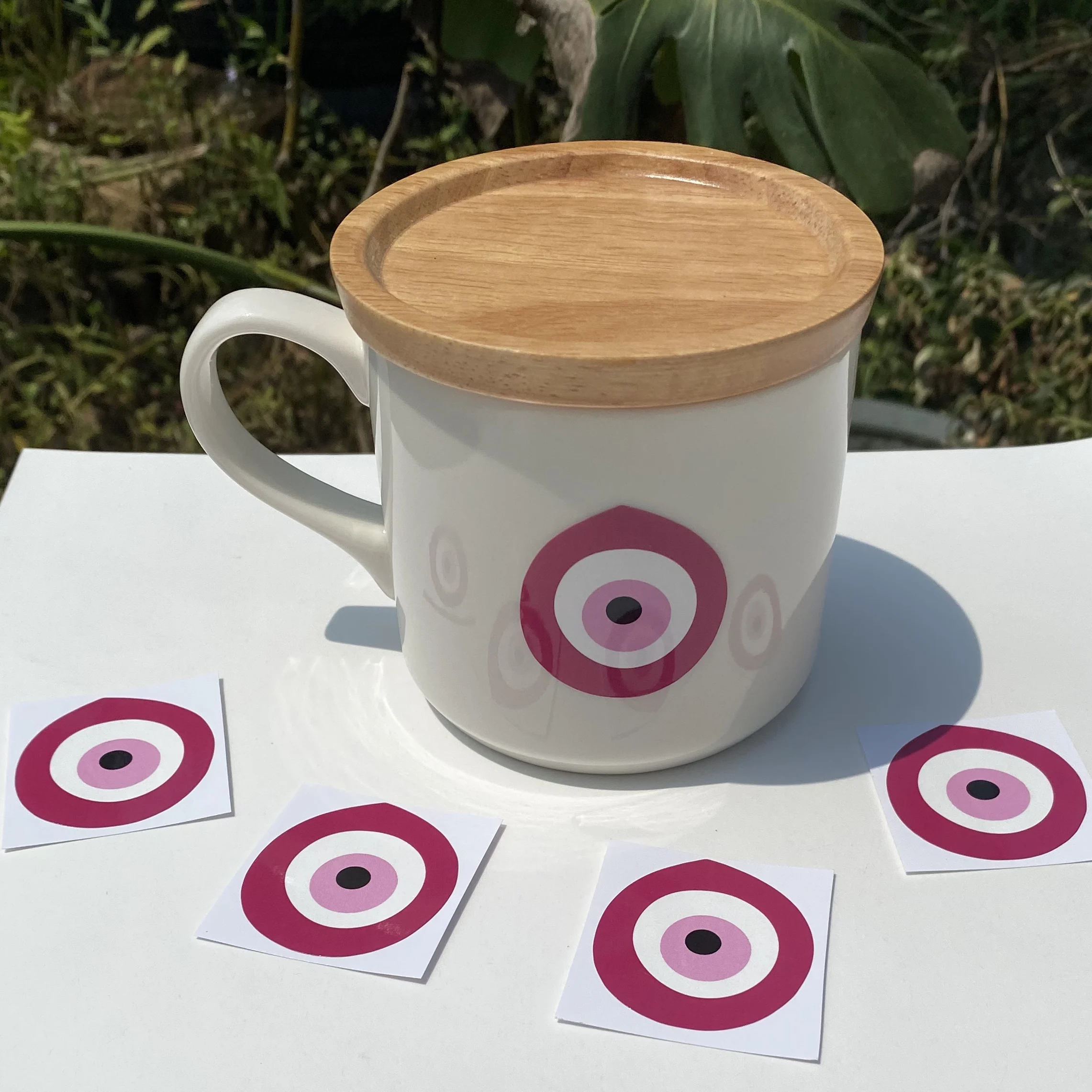 

Pink Evil Eye Protection Mug Stickers Greek Turkish eyes Hen party Bachelorette Gifts souvenirs decor Vinyl Decal