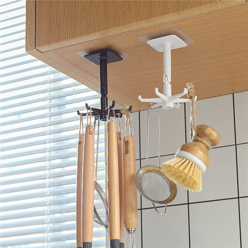

2021 Punch-Free Multi-Purpose Hooks 360 Degree Kitchen Accesorios Storage Bathroom Organizar Mounted Hanging Holder Wall