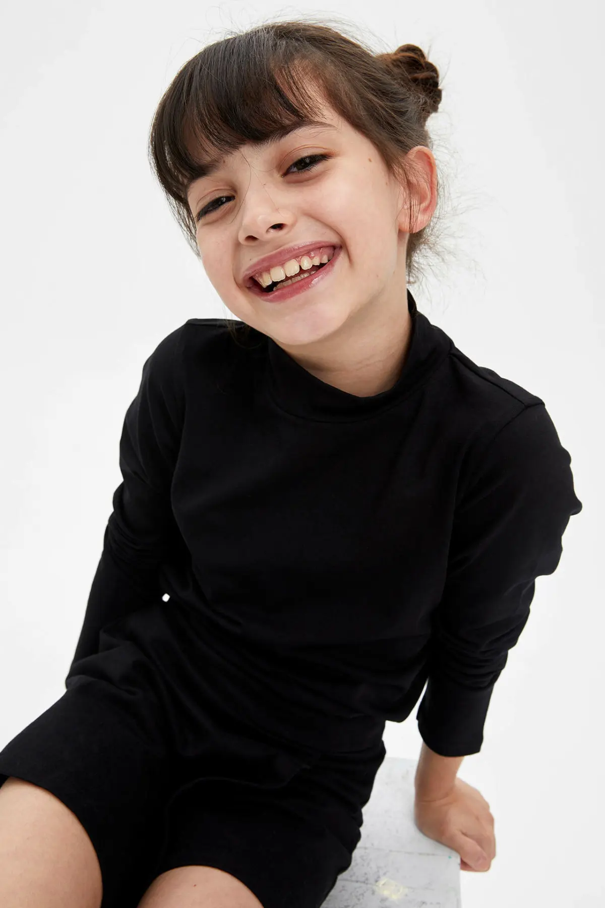 Дефакто Новинка водолазка с длинными рукавами для девочек Детские однотонные